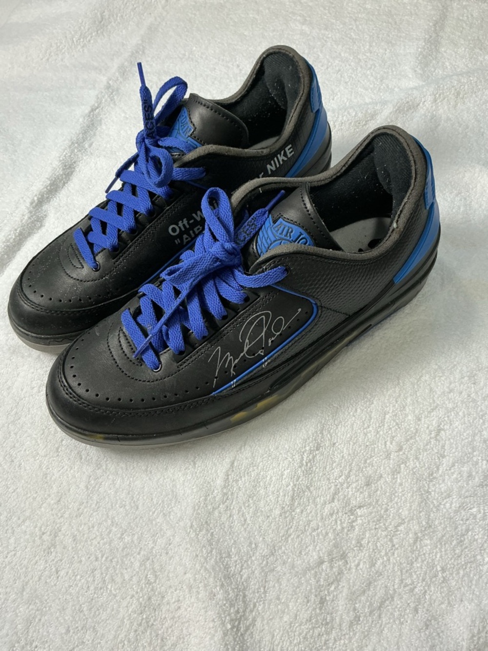 Nike Black and Blue Low-Top Sneakers with Signature Detail